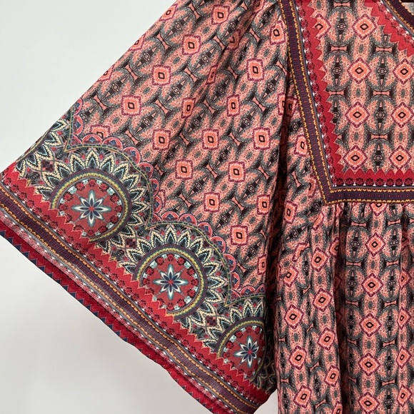 Flying Tomato Red and Blue Patterned Blouse - Picture 4 of 8